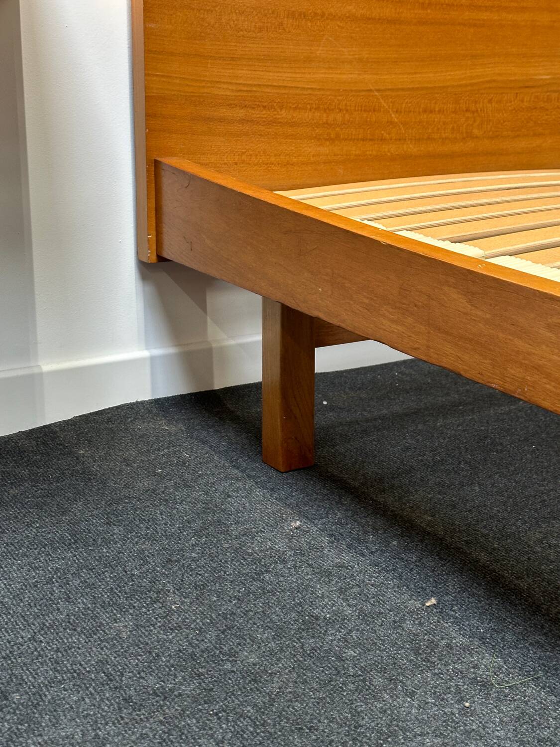 Vintage double bed and bedside tables