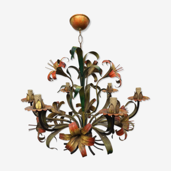 Florentine style metal chandelier