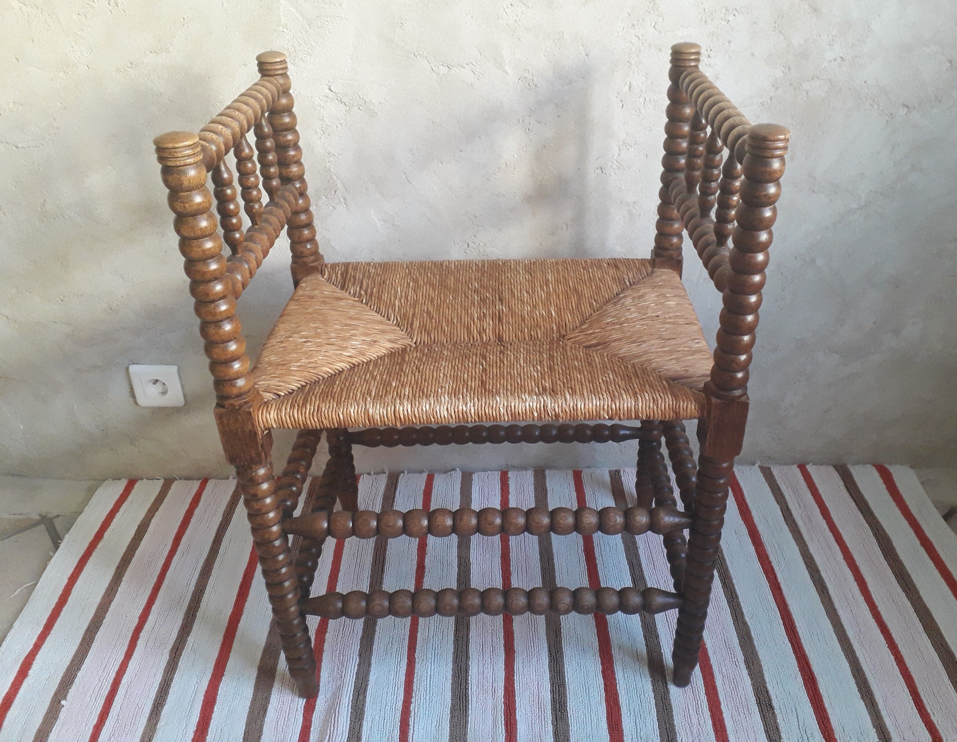 Mulched bench turned wood