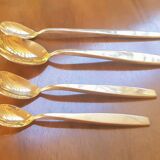 Midcentury modern gold tone flatware, 1970s