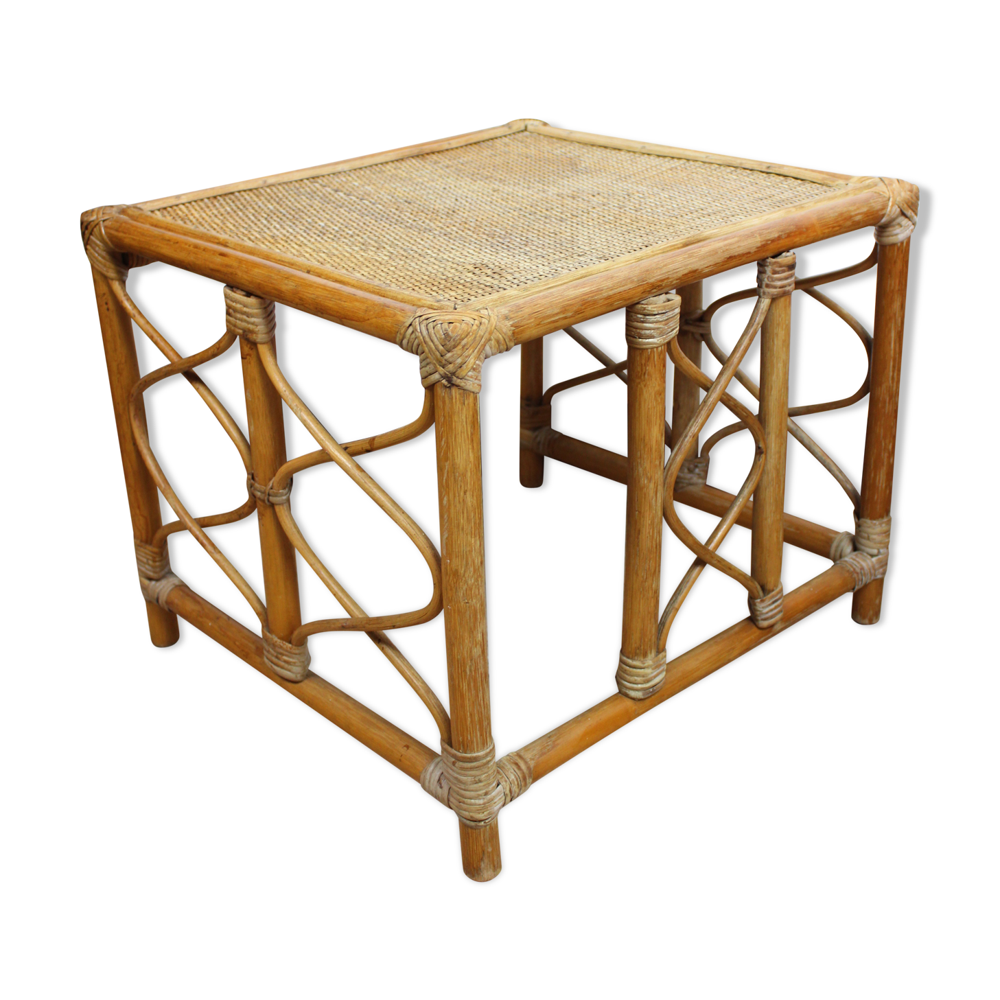 Rattan bedside table