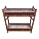 Large double wooden planter with zinc tray
