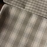 Lot 6 Vichy cotton napkins + beige linen tiles