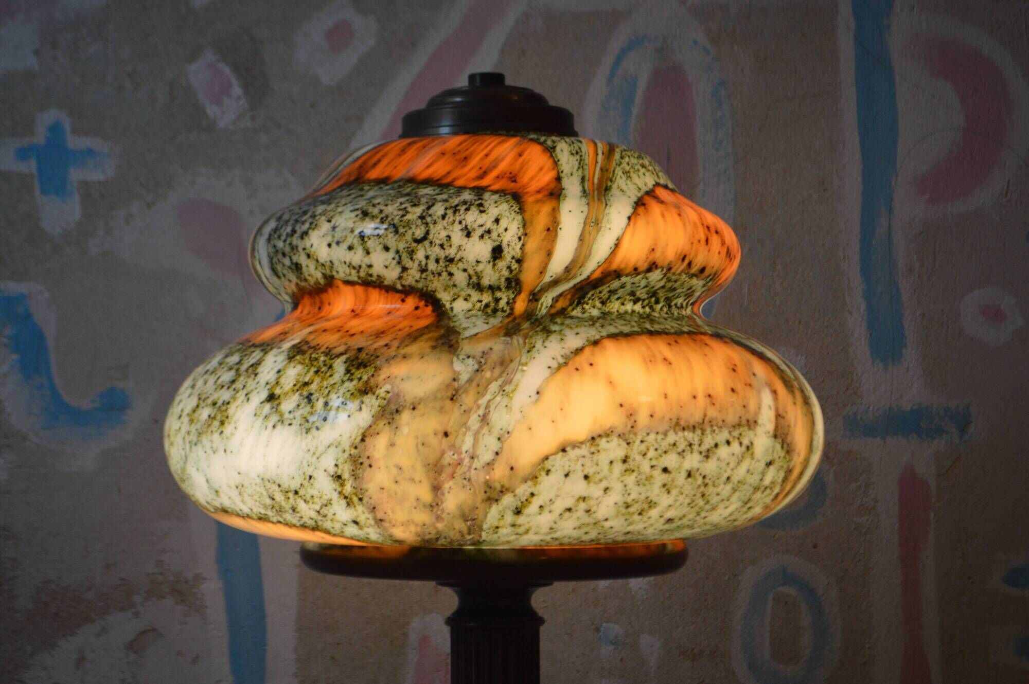 Art Nouveau design lamp from the 60s in Murano glass