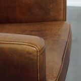 Sheepskin Leather Art Deco Design Armchair
