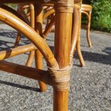 Lot 5 rattan chairs and canning 70s