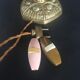 Bronze lamp, lampshade fabric stripe and cable vintage switch