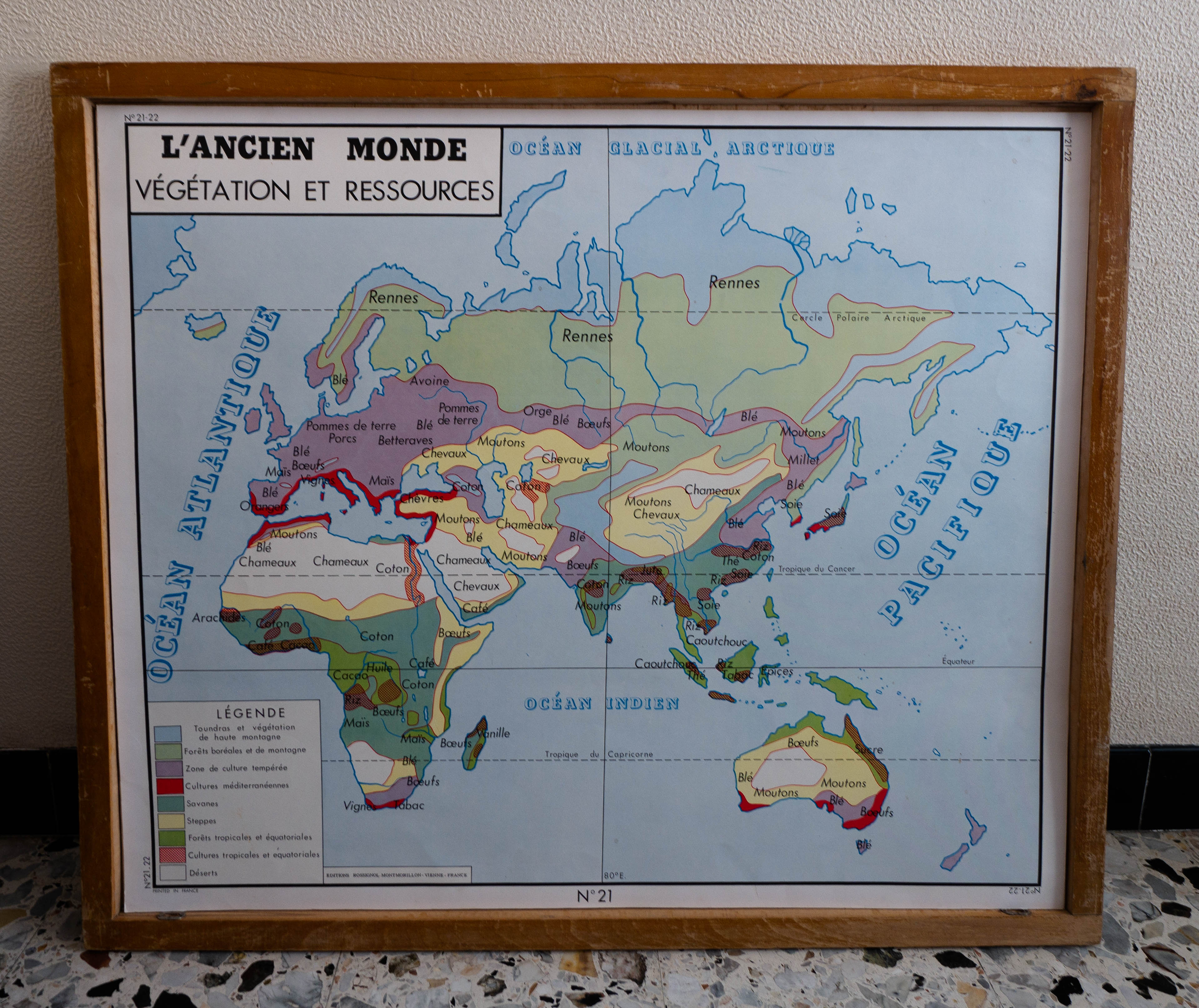 School map rossignol front and back, 1950s
