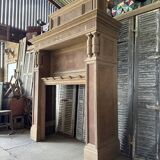 Raw wood fireplace