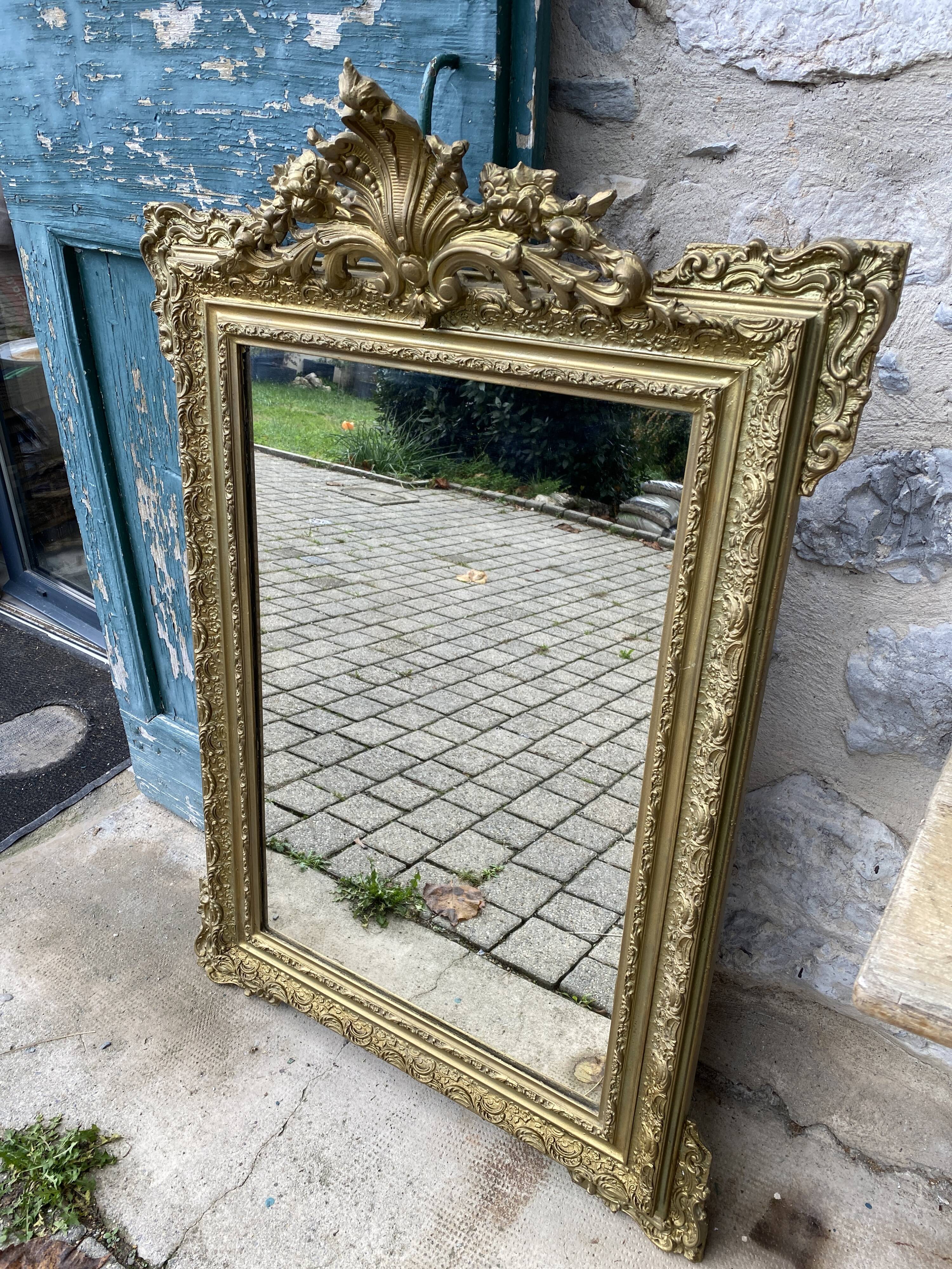 Old gilded mirror Napoleon III style