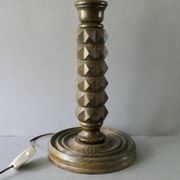 Lampe en bois tourné, style Charles Dudouyt, vers 1950