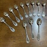 Set of 12 French silver plated dessert spoons