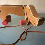 Wooden pull-along dog toy