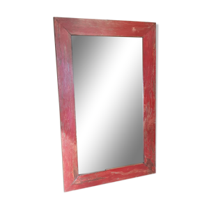 Ancien miroir en teck avec patine