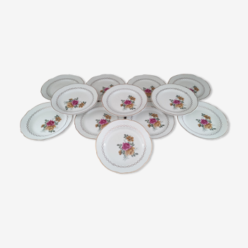 Set of 12 dessert plates Sarreguemines model Gérardmer