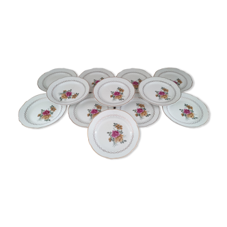 Set of 12 dessert plates Sarreguemines model Gérardmer