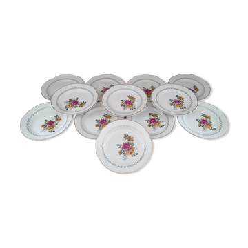 Set of 12 dessert plates Sarreguemines model Gérardmer