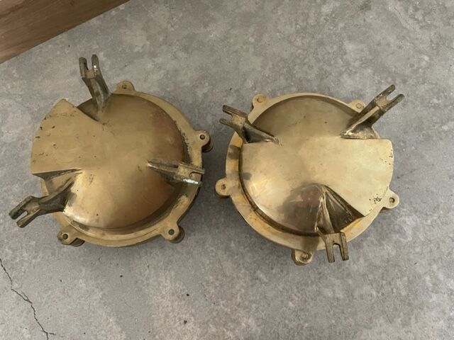 Pair of brass wall sconces