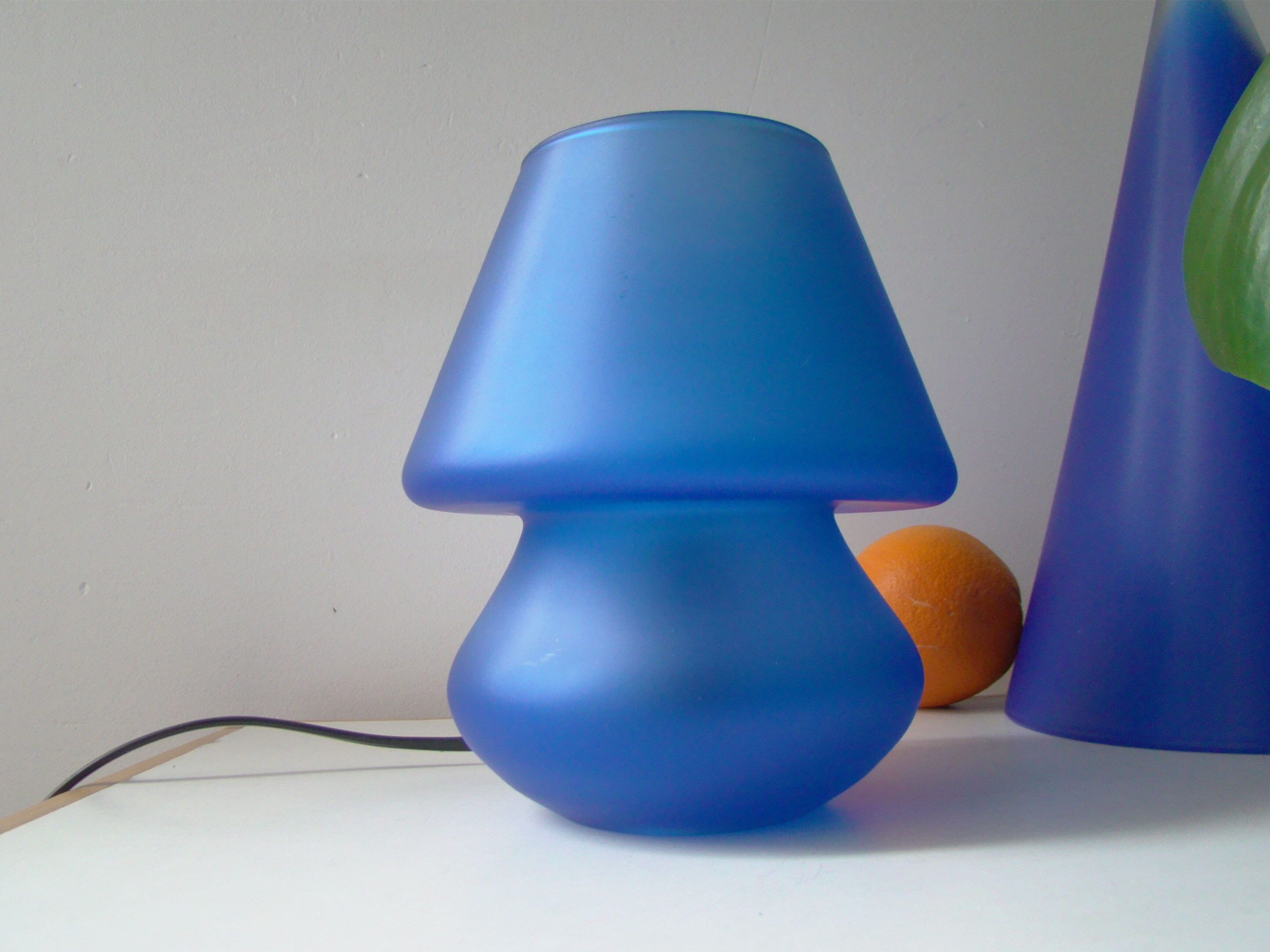 Vintage Habitat lamp in the shape of a blue mushroom