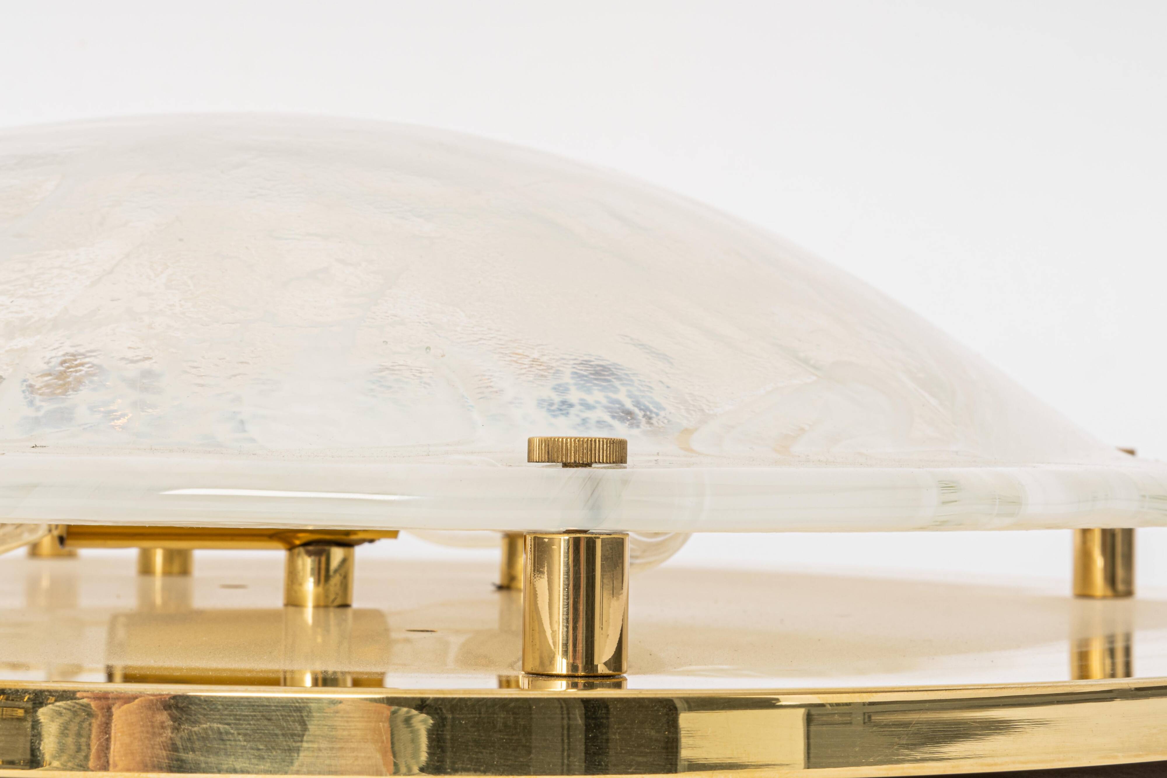 Large Murano brass wall lamp by Hillebrand, Germany, 1970s.