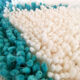Berber carpet blessed ouarain true turquoise blue with diamonds in wool