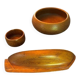 pair of teak dishes and boat shell in beech - Sweden 1950s/60s