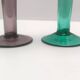 Ensemble vintage de six flûtes colorées en verre de Murano soufflé à la main, Italie