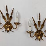 Pair of wheat ear wall lights