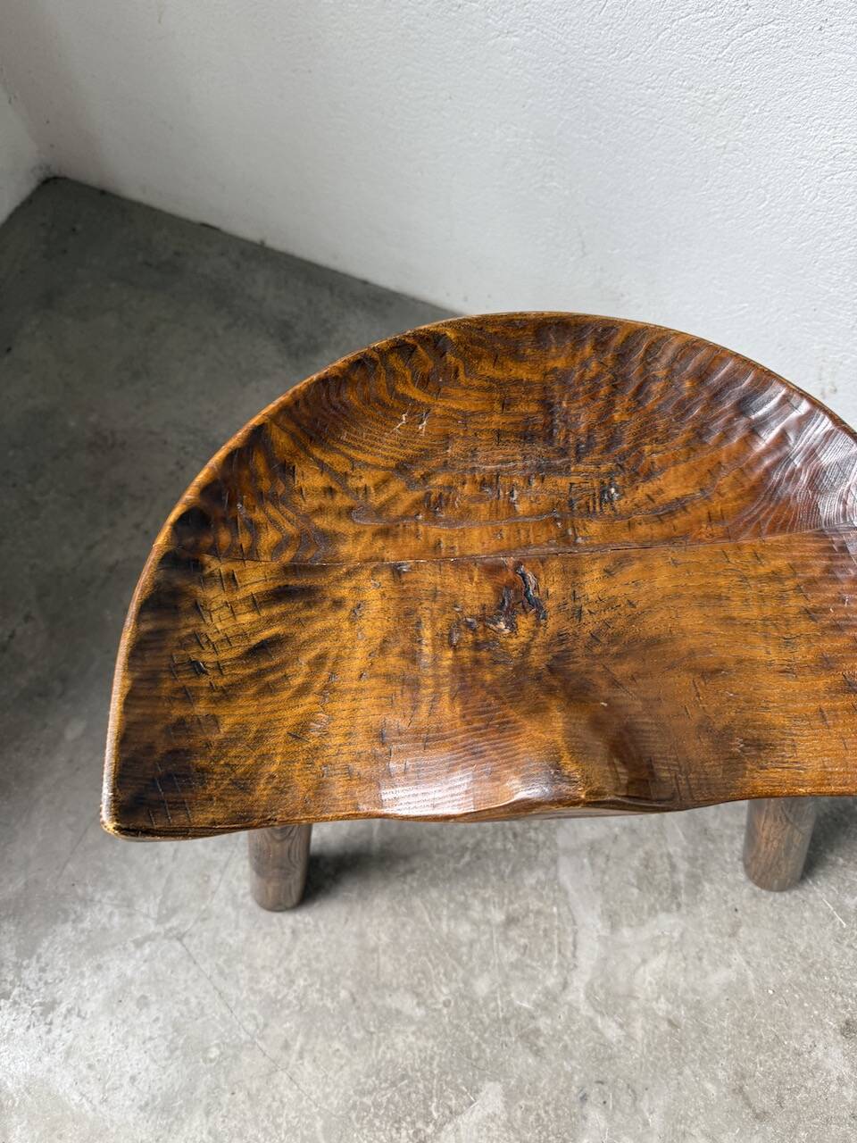 Pair of Le Selou tripod shepherd's stools