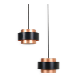 Set of 2 Fog & Mørup / Jo Hammerborg “Juno” pendant lamps / Mid-century Danish modern design / Copper / 1960s / 1970s