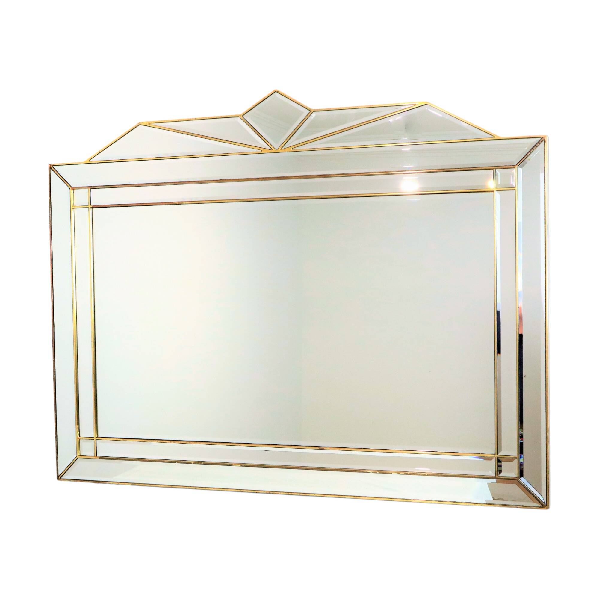 Large Deknudt XL faceted mirror, Hollywood Regency design