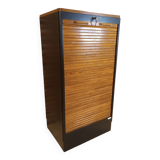 Black and wood curtain filing cabinet