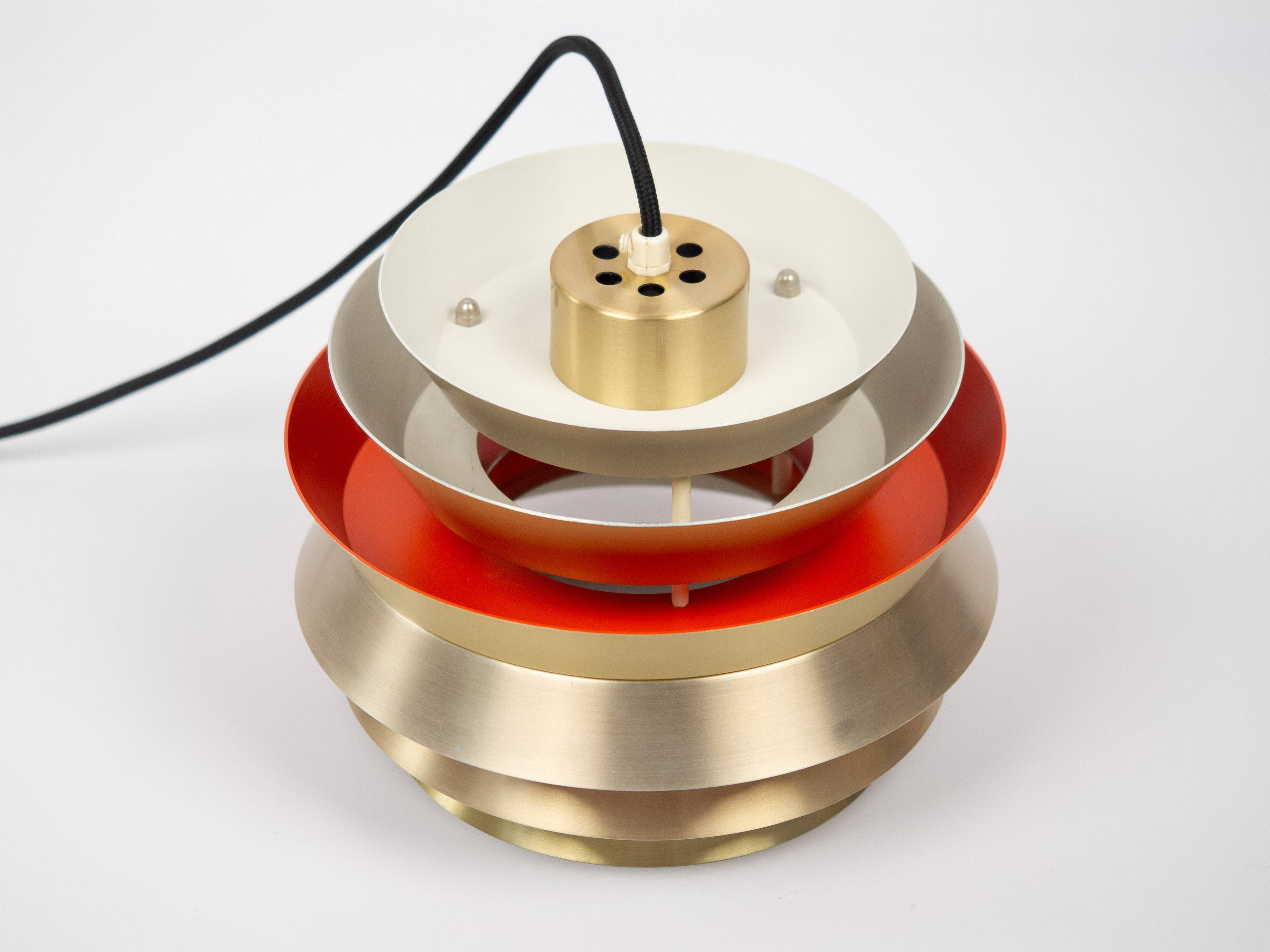 Pair of 2 Swedish vintage pendant lamps Trava by Carl Thore, Granhaga, 1960