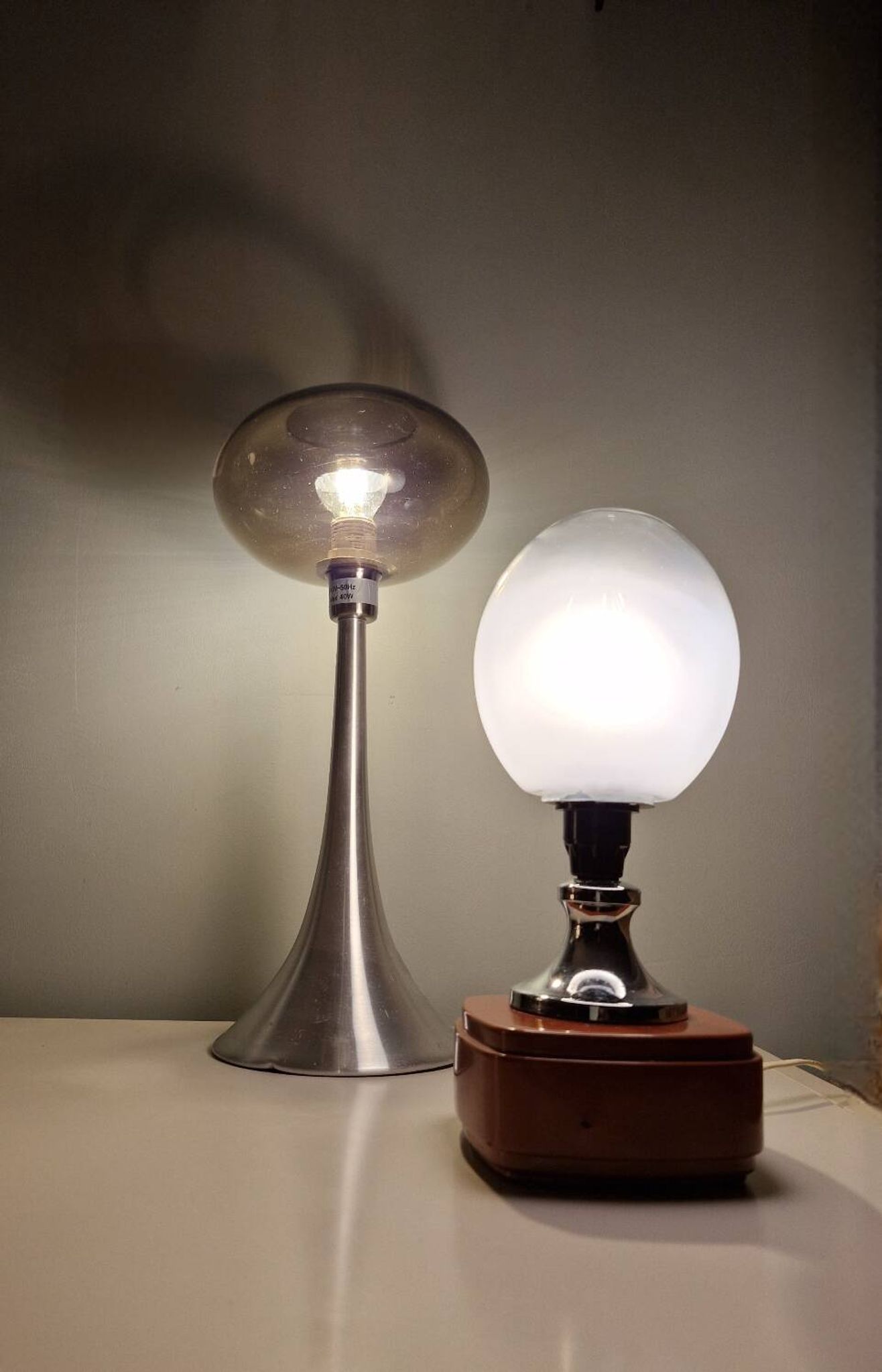 Murano glass, vintage 70s table lamp