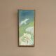 Original Swedish Oil on Canvas – "Woman with Dove" by G.G., 1990 – vintage and framed – 35.5 × 16 cm (13.9" × 6.2")