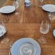 Table de ferme en chêne massif ,2 tiroirs, 2 rallonges,