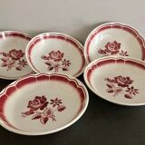 Antique tableware, hollow plates, pink pattern