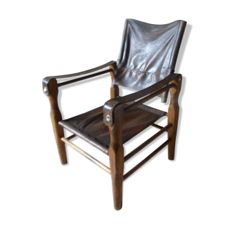 Chair called Safari wooden and leather, 1950s
