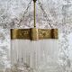 Hanging lamp Art Deco copper with glass beads