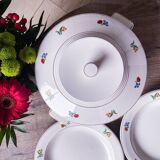 Gien flower service: 6 plates + 1 tureen