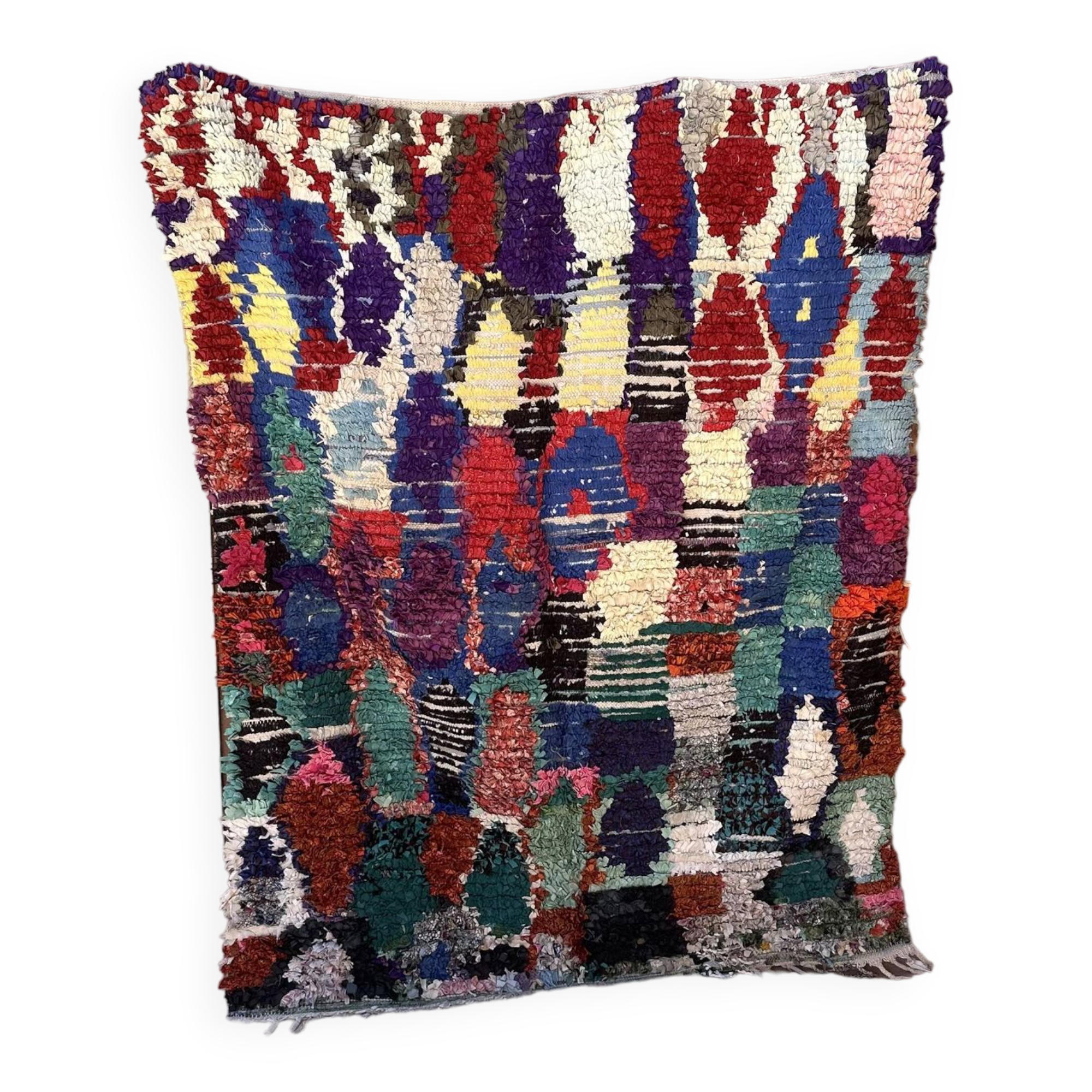 Moroccan carpet Boucherouite colored - 145 x 179 cm