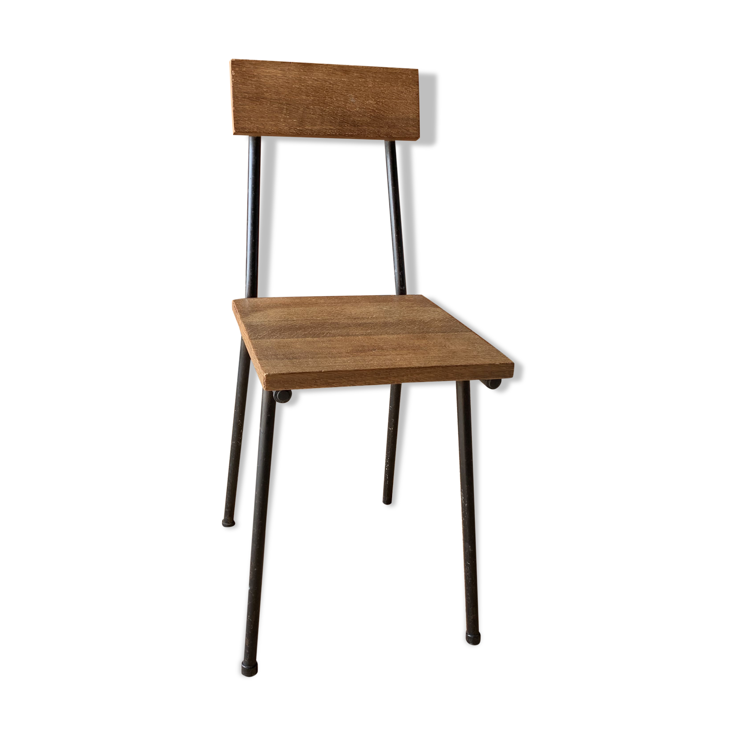Wooden and metal school chair