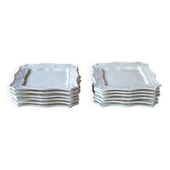 Set of 12 enameled ceramic plates