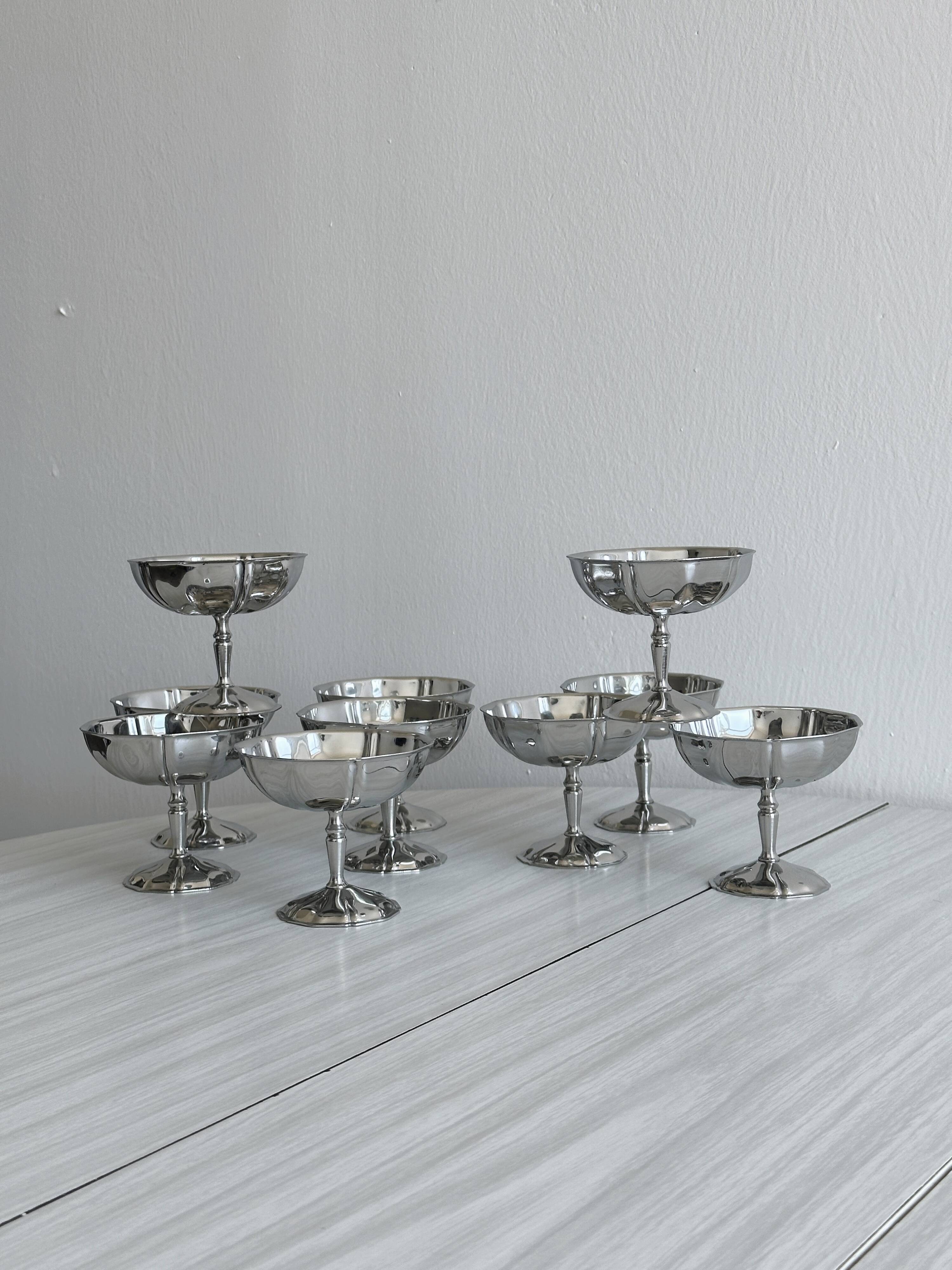 10 Letang Remy stainless steel footed cups