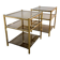 Pair of Vintage Three-Level Tables in Brass and Smoked Glass, 1970s