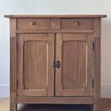 Buffet parisien ou meuble de rangement ancien à 2 portes en bois massif