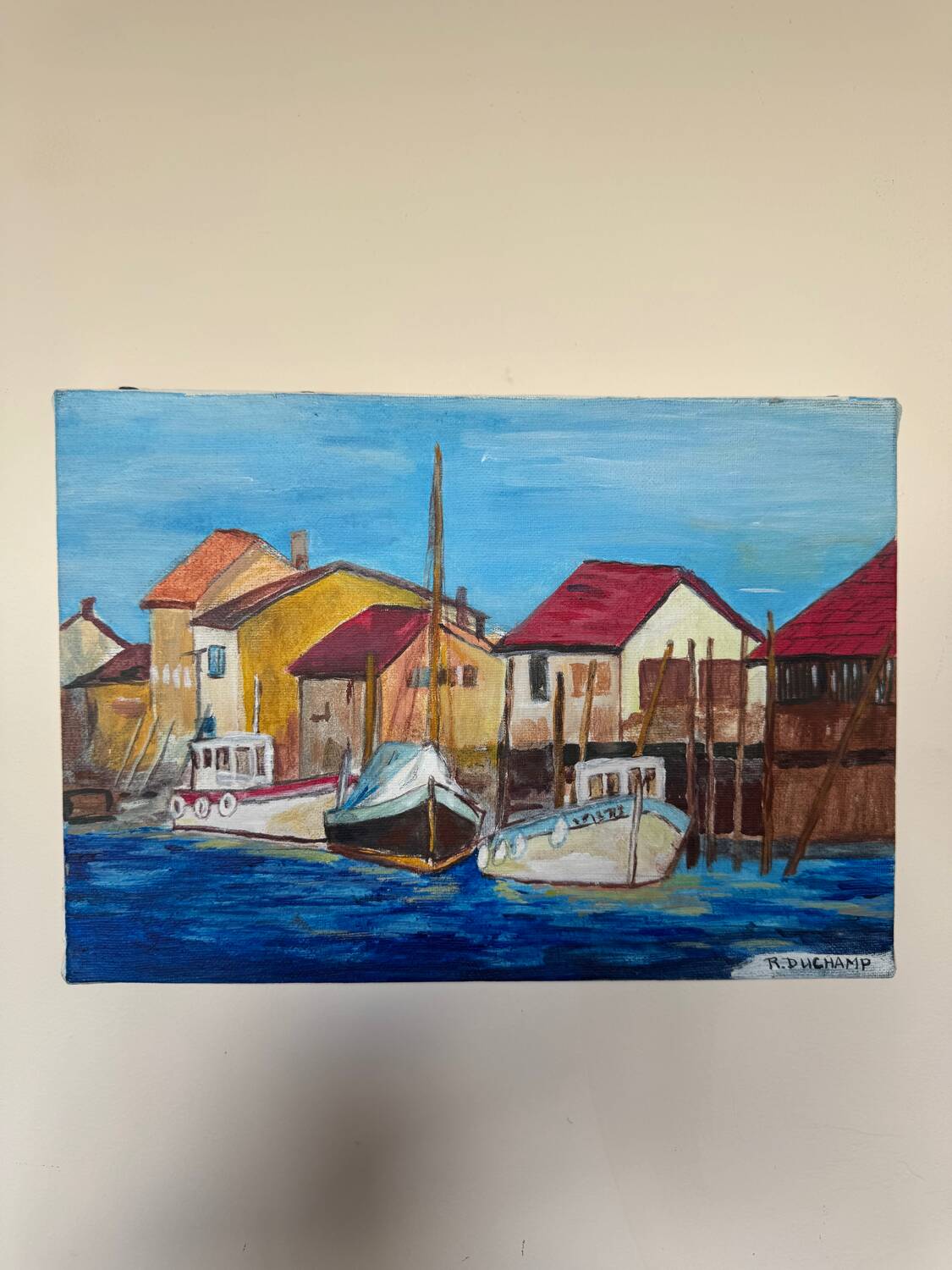 Old marine painting from the 20th century