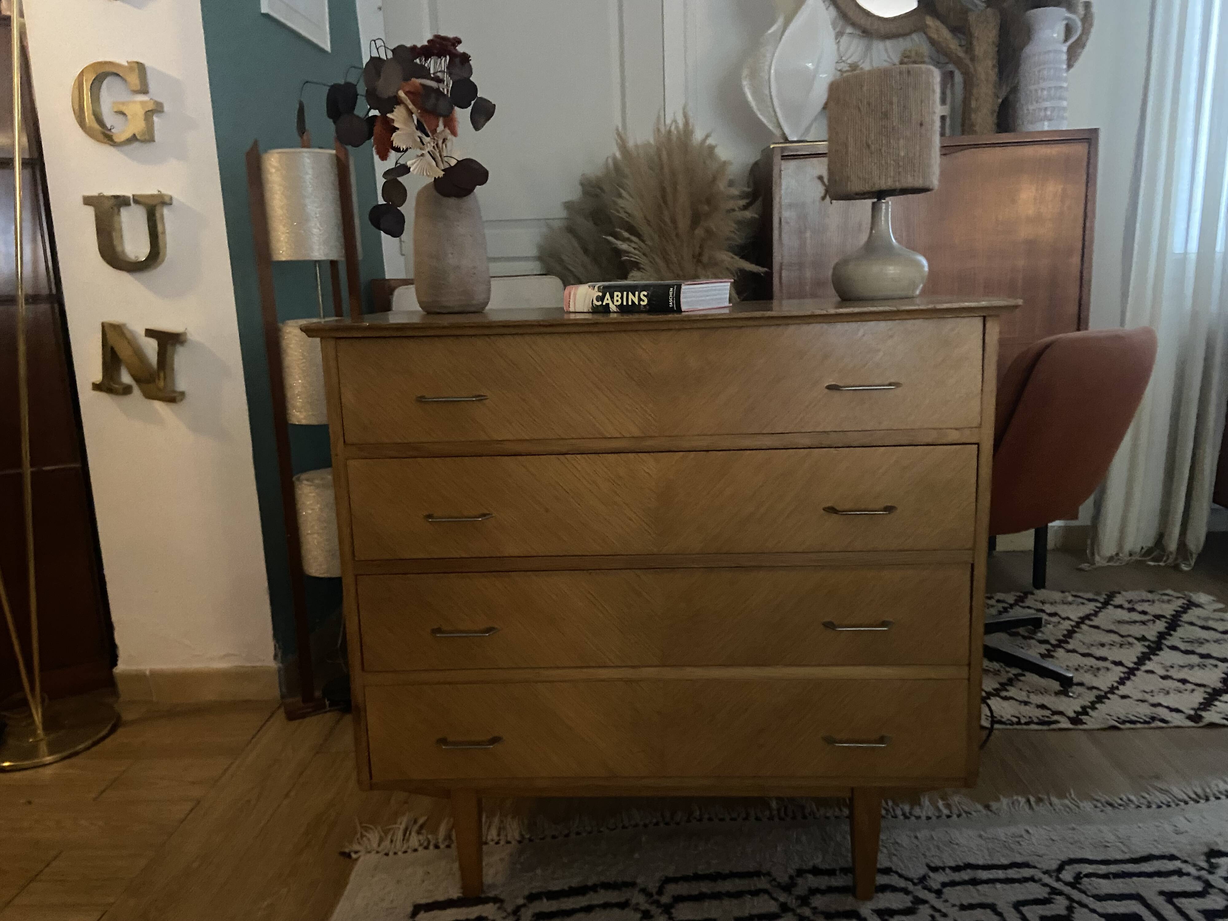 1950s oak chest of drawers