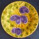 Dessert service of 12 barbotine plates, Sarreguemines, vintage