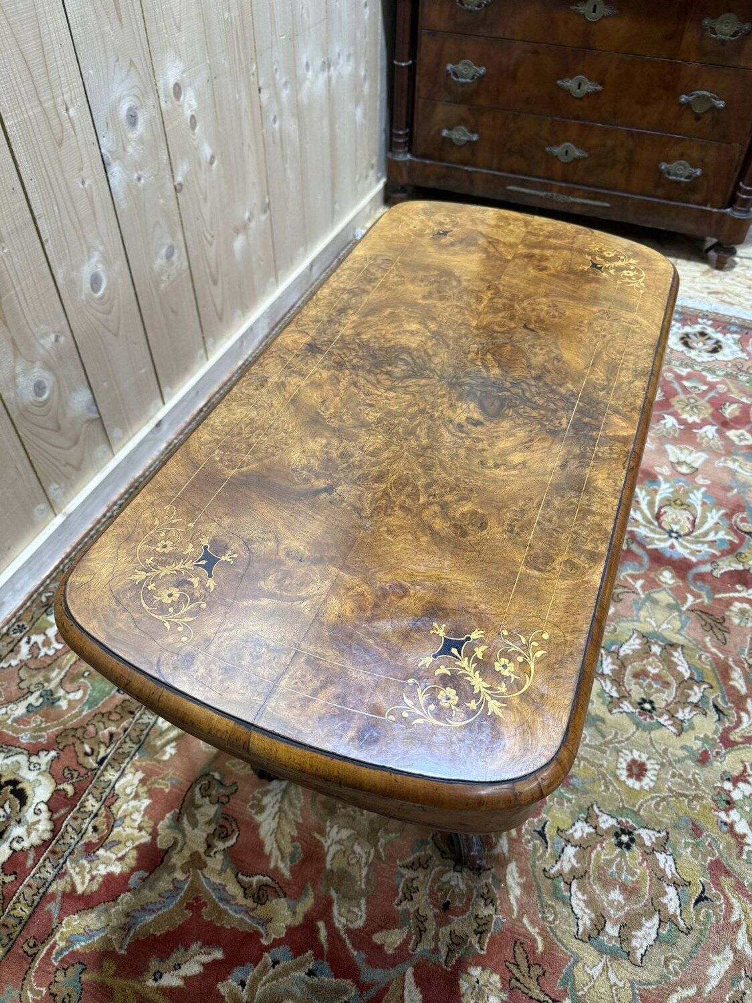 Table à jeux Anglaise - Victorienne en marqueterie